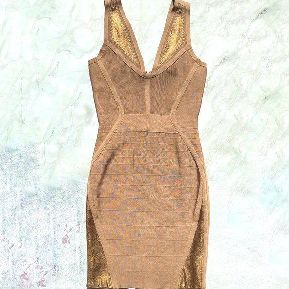 Marciano Los Angeles Women's Brown Sleeveless Back Zipper Midi Dress Size Small - Picture 1 of 8